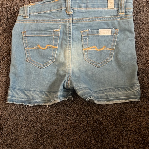 Soft Blue Denim Shorts Overalls Kids Toddler 4T - Picture 5 of 7